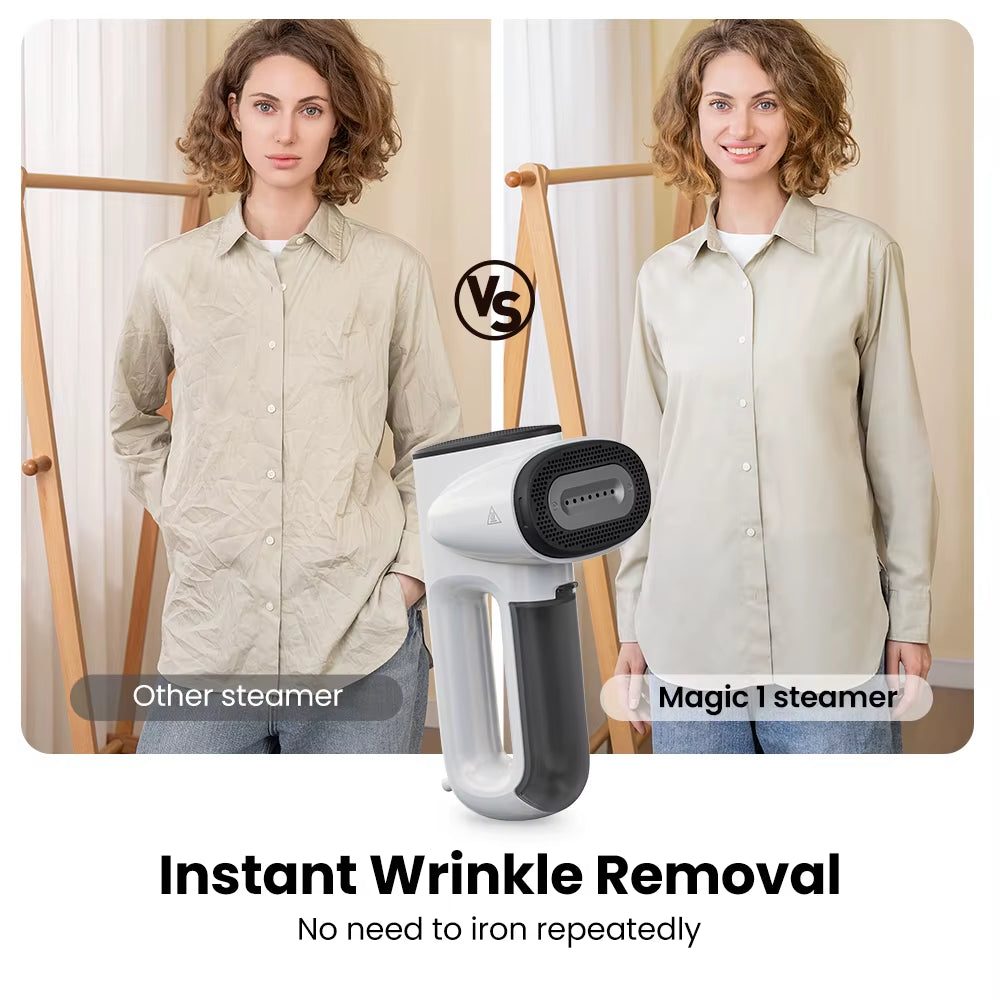 Portable Electric Clothes Steam Iron with Mite Removal & Self-Suction for Travel & Home