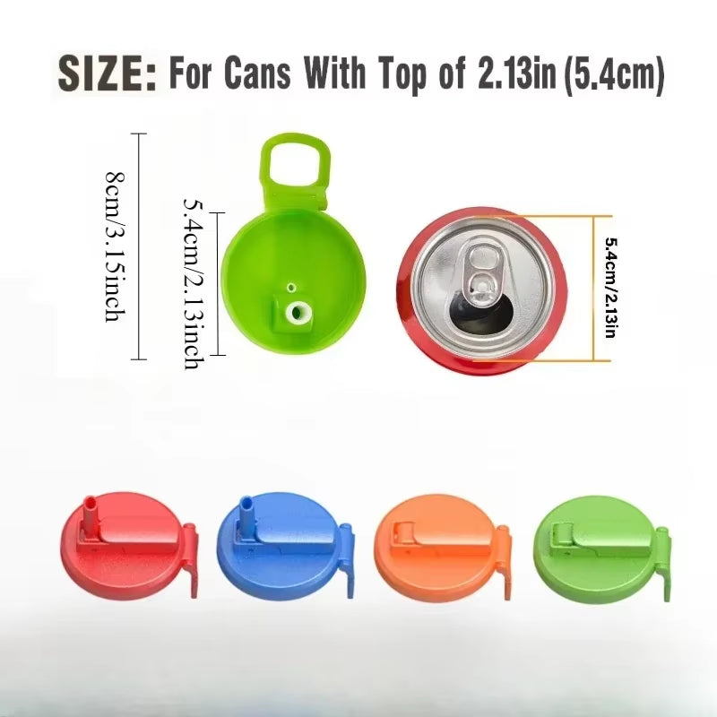 1Pcs Soda Can Lid and Silicone Straw Soda Can Lid Reusable Suitable for Canned Beverages Beer Juice 1Pcs with Straws