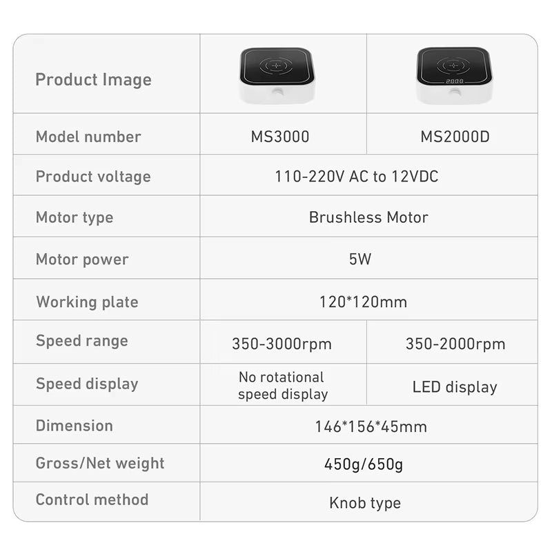 Westtune Lab Magnetic Stirrer - Electric Digital Display, 3000 RPM, 3L Capacity, Portable Lab Stirrer with Brushless Motor, 12V